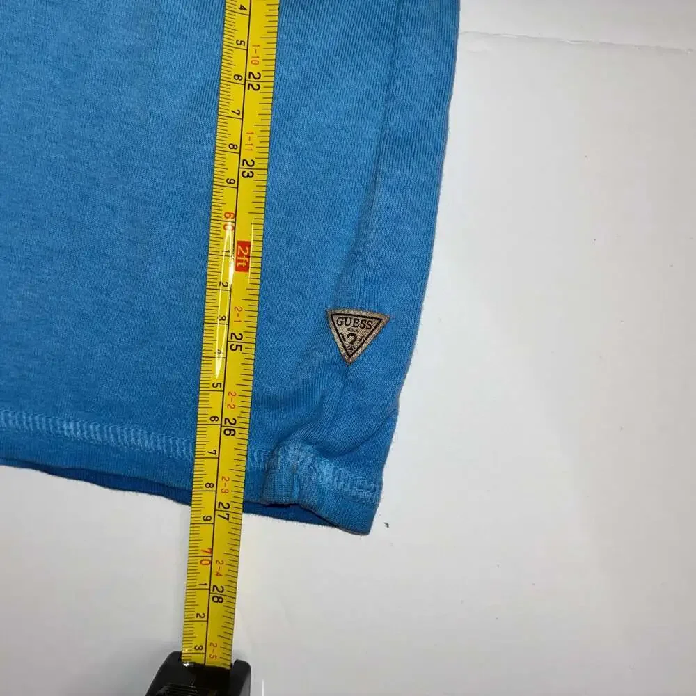 Guess Men Los Angeles Henley T-Shirt Blue Size M - Picture 6 of 7